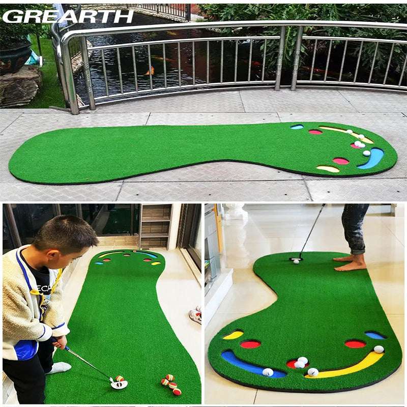 Kapler Multi-hole golf mat with slope