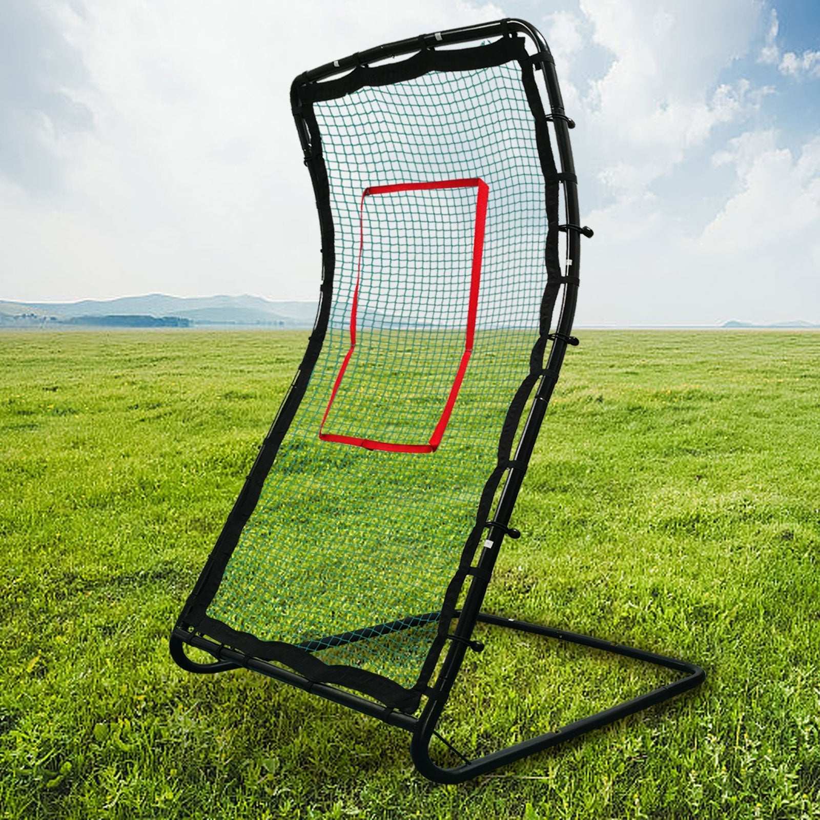 Multi-Sport Rebounder Net C Baseball, Softball, Volleyball & Lacrosse Trainer for Solo Practice, Fielding & Drills