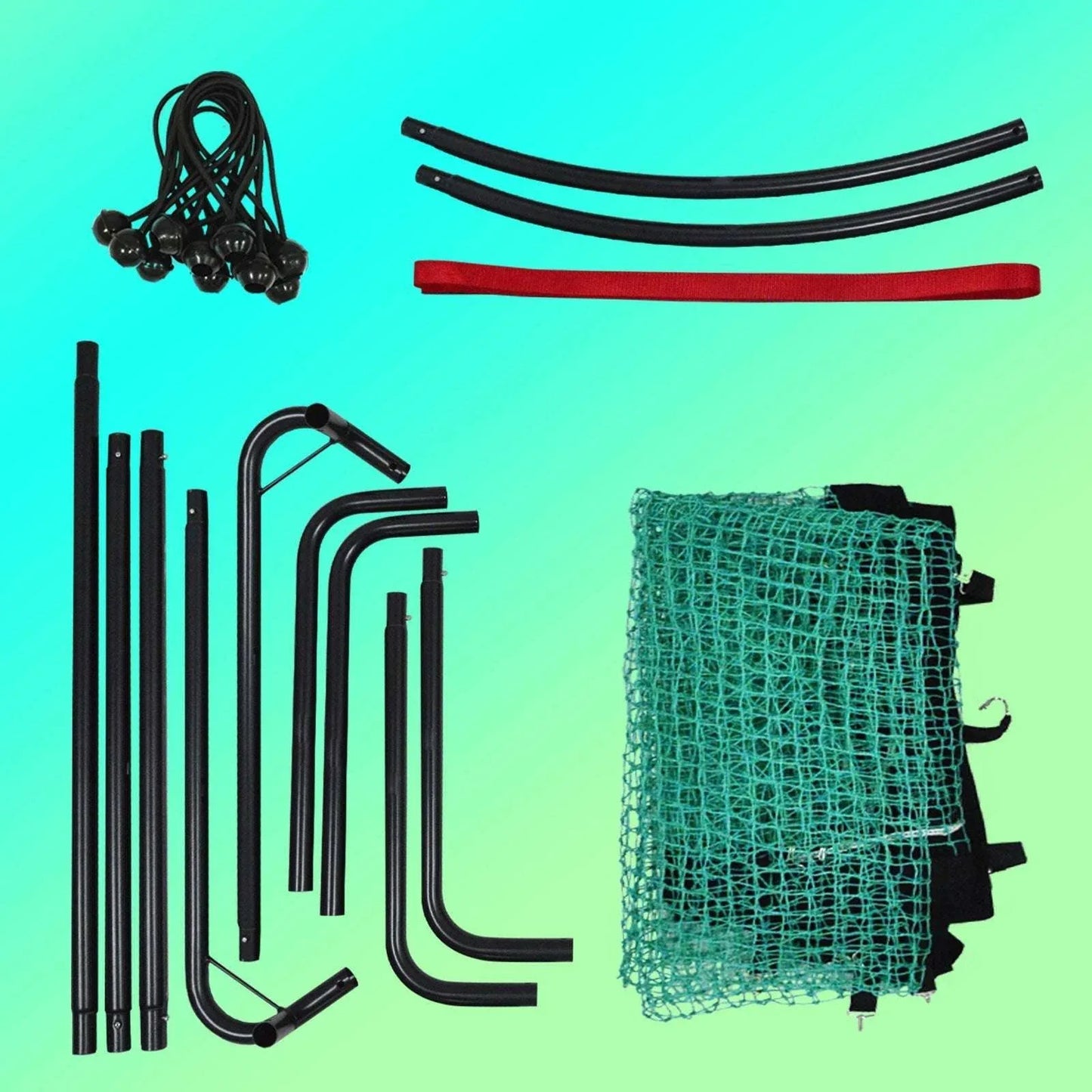 Multi-Sport Rebounder Net C Baseball, Softball, Volleyball & Lacrosse Trainer for Solo Practice, Fielding & Drills - Kapler Sports