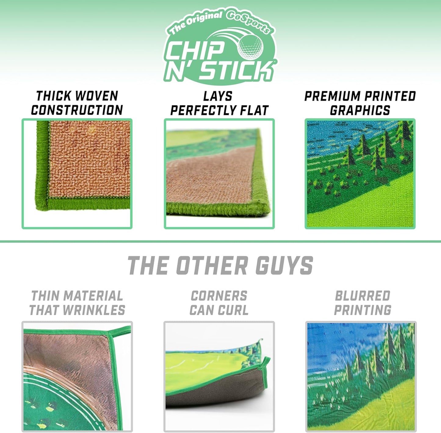 Chip N' Stick - Choose Classic, Darts or Islands - Giant Golf Games with Balls and Chipping Mat