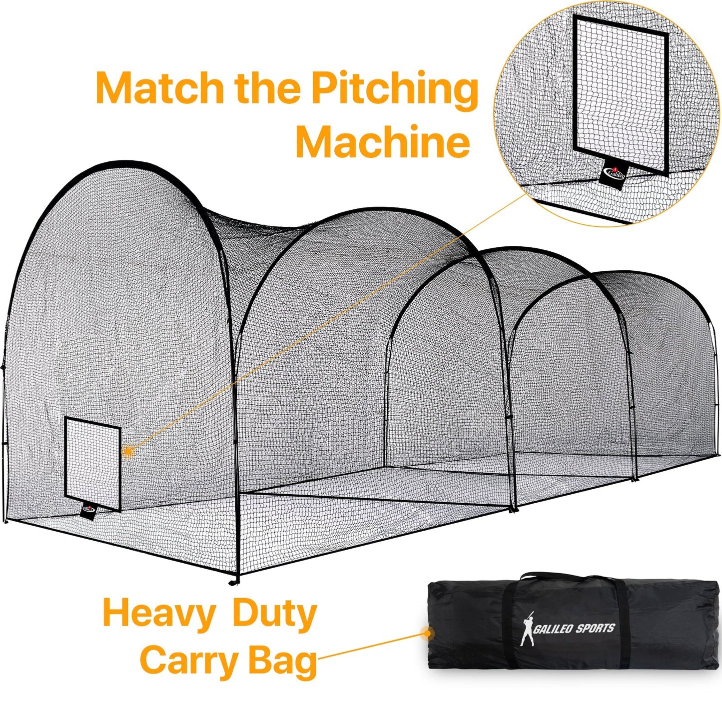 Kapler Baseball Practice Cage 33X12X10ft