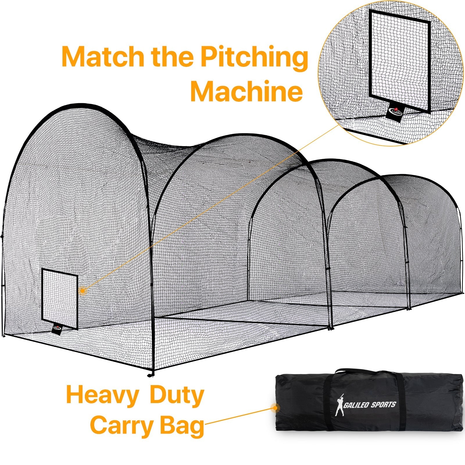 Kapler Baseball Practice Cage 33X12X10ft