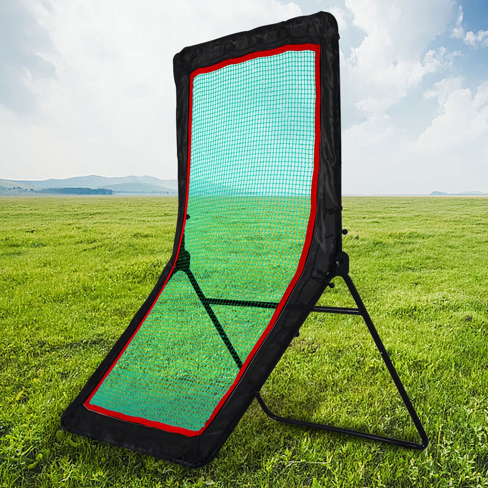 Baseball&Lacrosse Rebounder Net C 4FT x 7FT Multi-Position Pitch Back Trainer C Pitching, Fielding & Lacrosse Practice Net with High-Impact Bounce