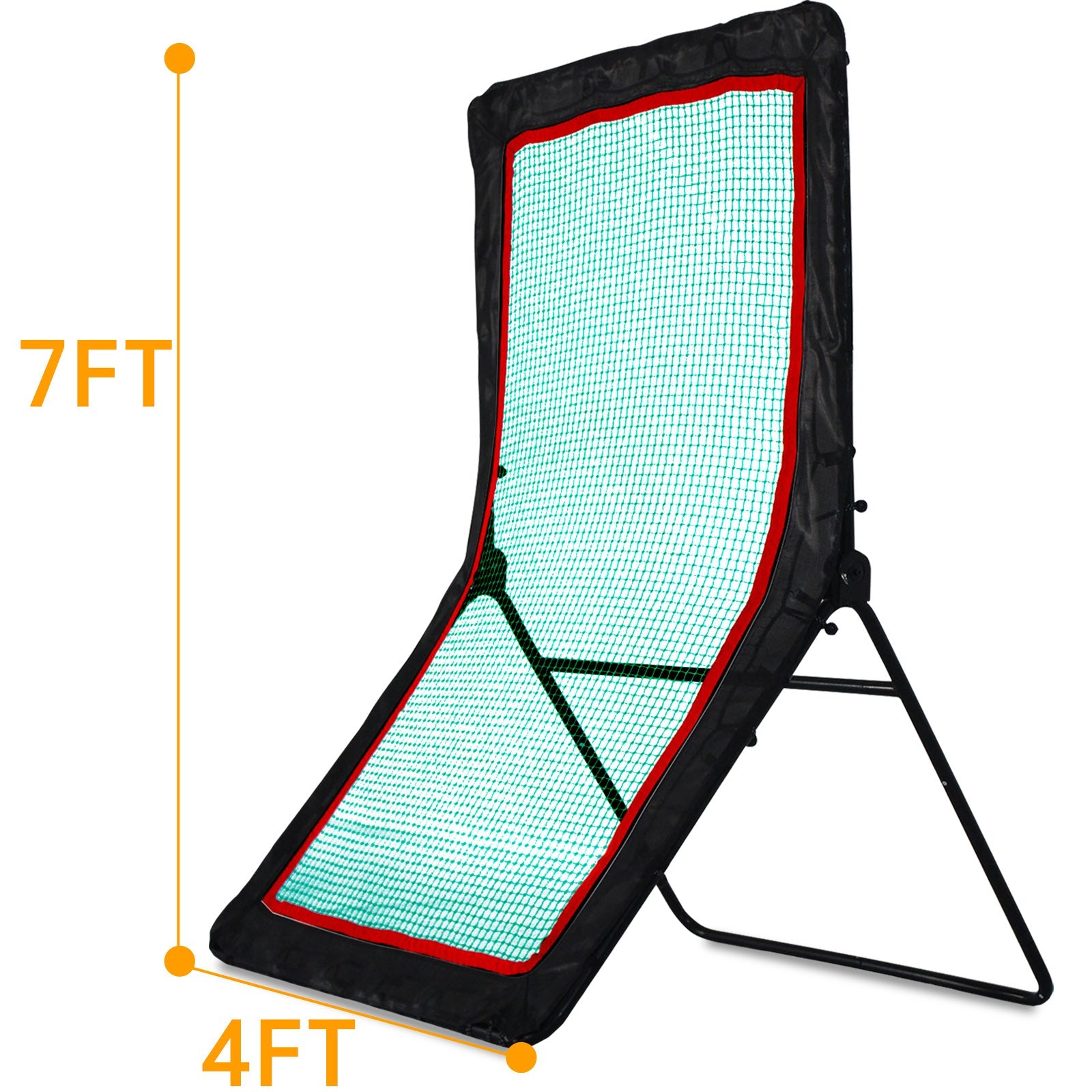 Baseball&Lacrosse Rebounder Net C 4FT x 7FT Multi-Position Pitch Back Trainer C Pitching, Fielding & Lacrosse Practice Net with High-Impact Bounce