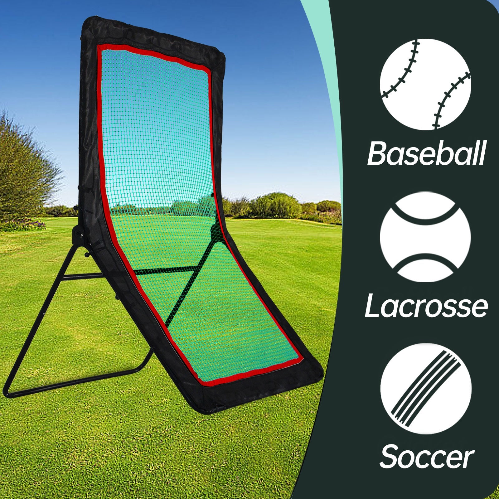 Baseball&Lacrosse Rebounder Net C 4FT x 7FT Multi-Position Pitch Back Trainer C Pitching, Fielding & Lacrosse Practice Net with High-Impact Bounce