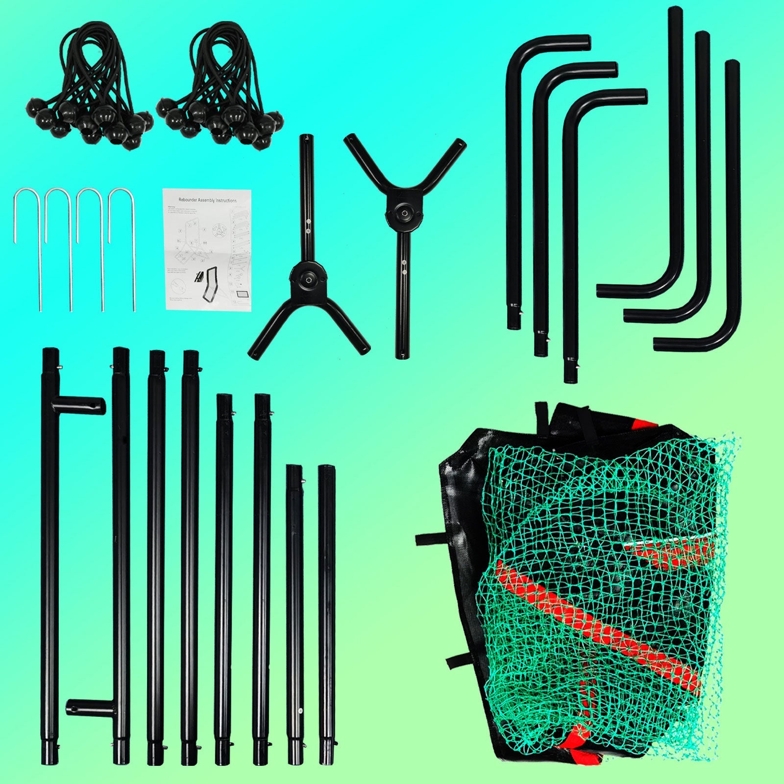 Baseball&Lacrosse Rebounder Net C 4FT x 7FT Multi-Position Pitch Back Trainer C Pitching, Fielding & Lacrosse Practice Net with High-Impact Bounce