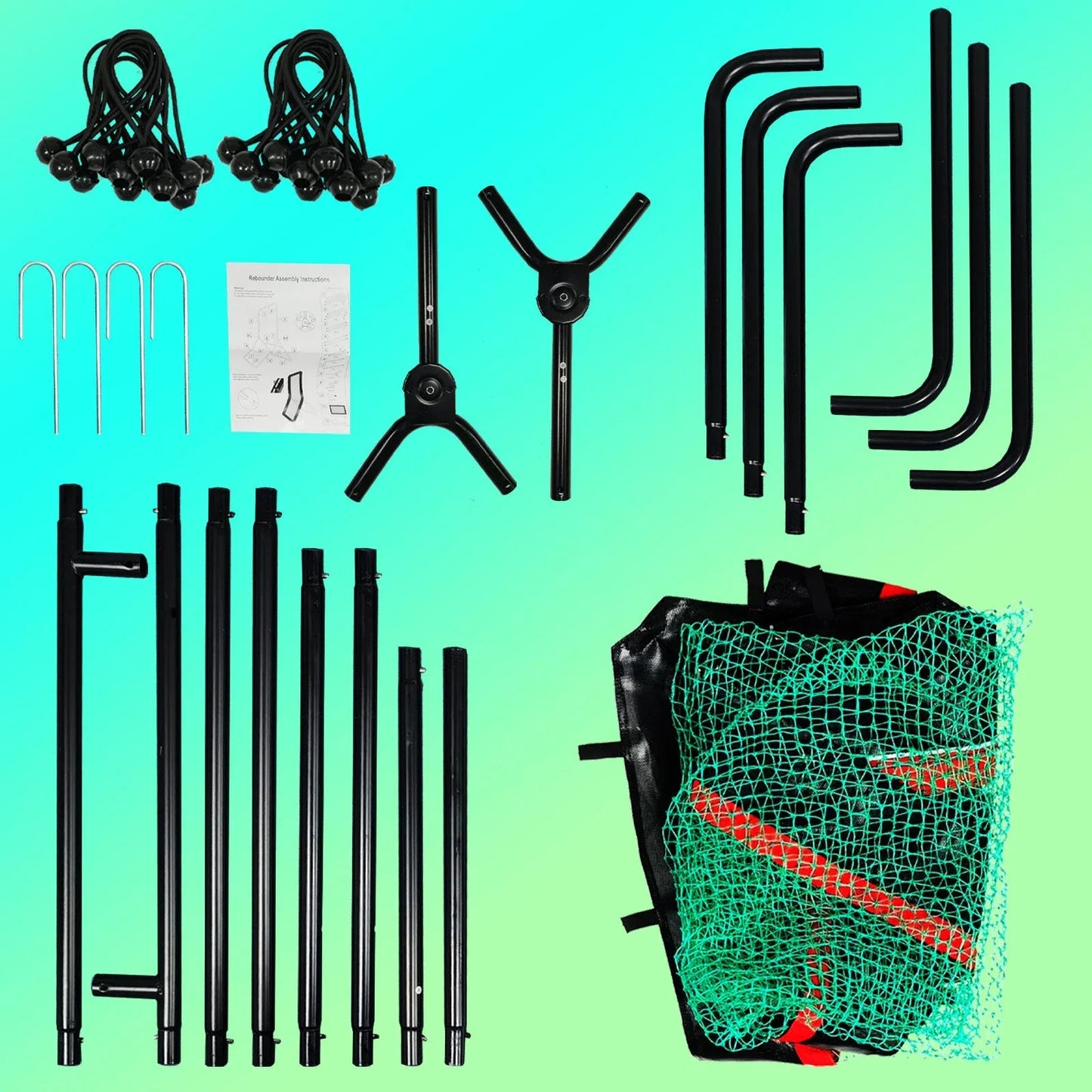 Baseball&Lacrosse Rebounder Net C 4FT x 7FT Multi-Position Pitch Back Trainer C Pitching, Fielding & Lacrosse Practice Net with High-Impact Bounce - Kapler Sports