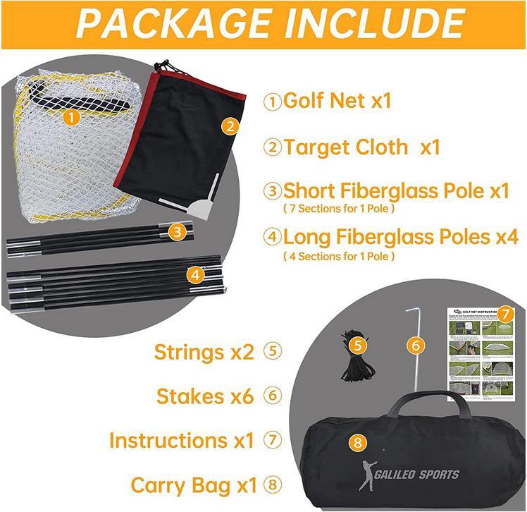 Golf Swing Hitting Practice Net 10x7x3FT for Backyard,Golf Screen Net with Side Net Barriers - Kapler Sports