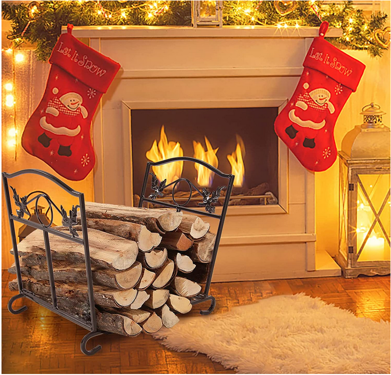Fireplace Log Holder Wood Rack Indoor Indoor Fireplace Accessories Decorations Log Rack Storage Fire