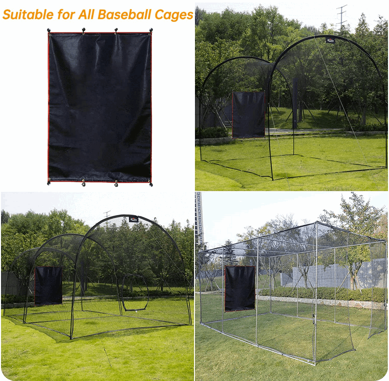Kapler Fastpitch Baseball Backstop with Strike Zone Black