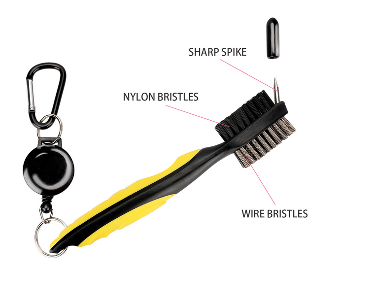 Double sided Ball brush with sheathed Brush Golf Club Brush Groove Cleaner | Kapler Sports