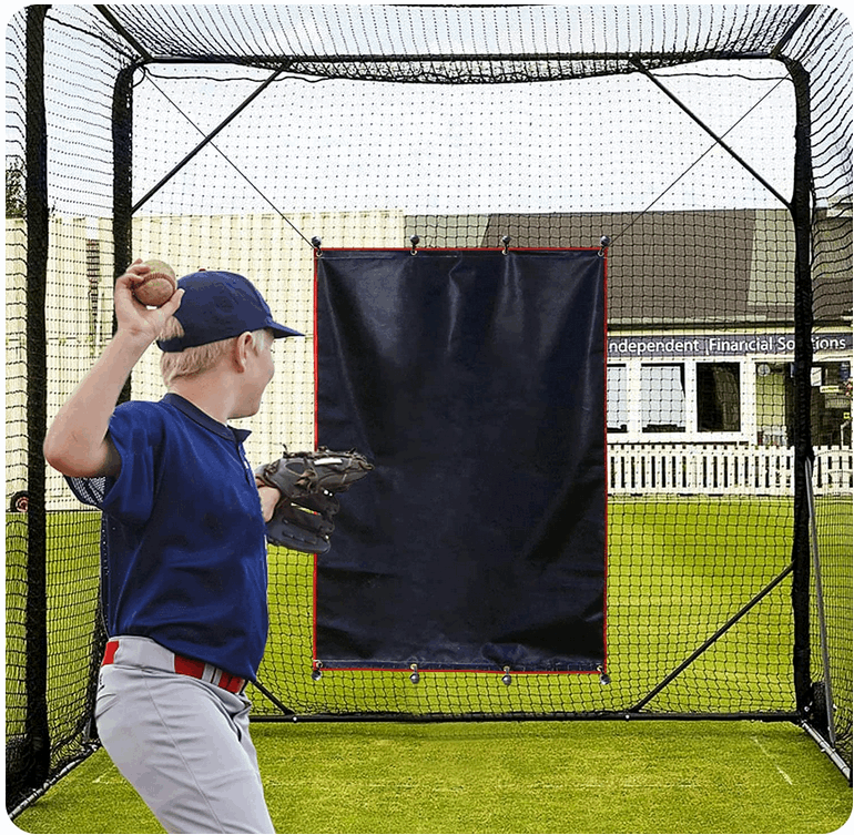 Kapler Fastpitch Baseball Backstop with Strike Zone Black