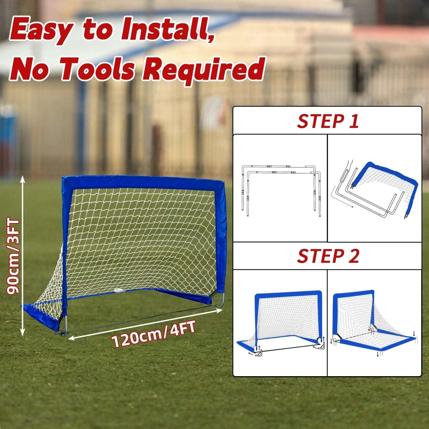 Kapler Portable Soccer Goals for Kids 4 x 3 ft