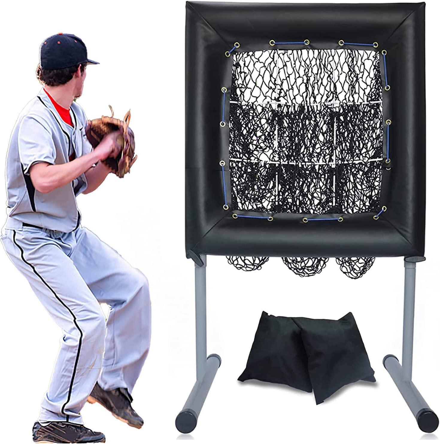 ZELUS 9-Hole Pitching Net, Heavy-Duty Baseball Net With Authentic Strike Zone & Detachable Stand Height Adjustable Baseball Training Net For Batting Pitching Hitting Outdoor Softball Aid Equipment
