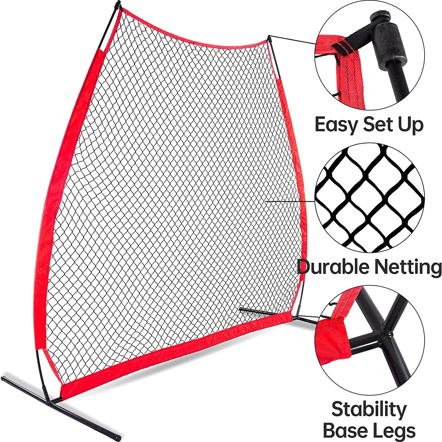 Baseball Screen A-Frame, 7X7FT Pitching Screen Baseball Softball Training Net with A Carry Bag | Kapler