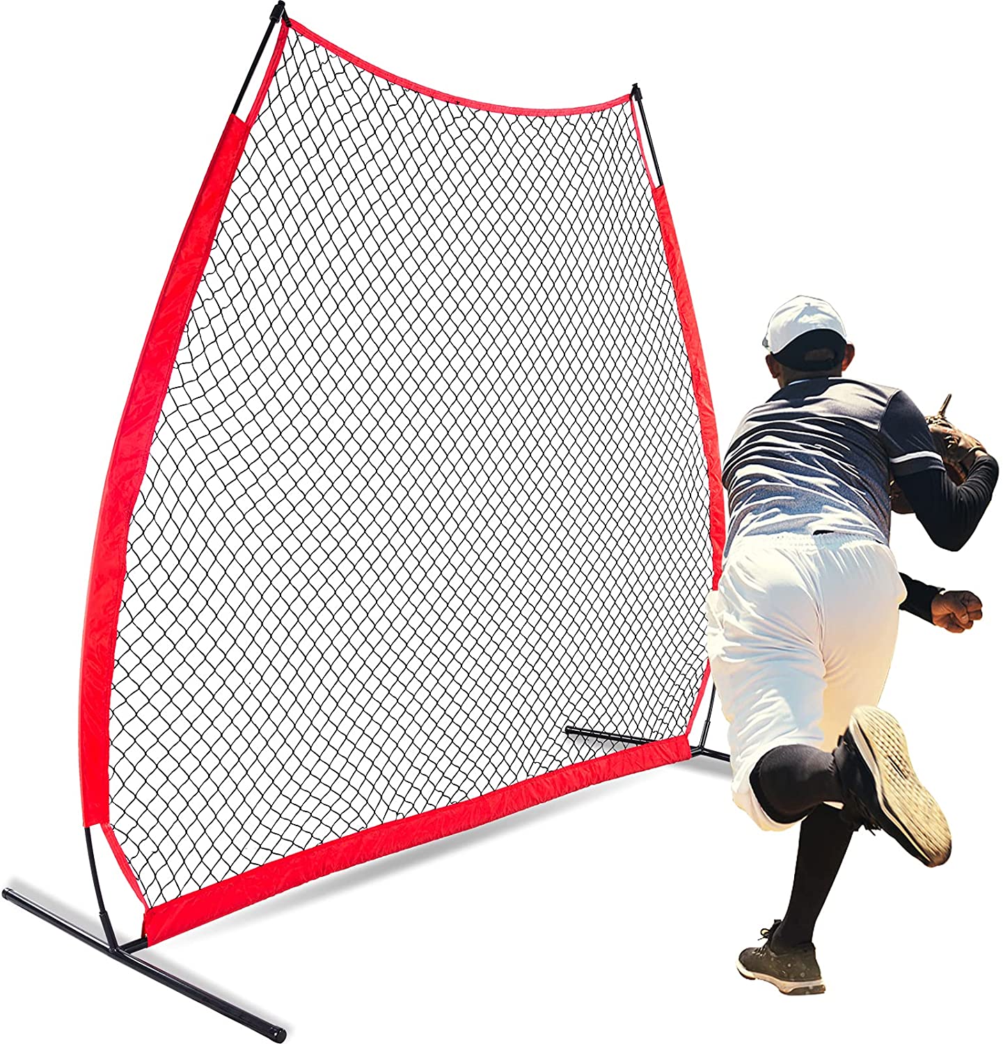 Baseball Screen A-Frame, 7X7FT Pitching Screen Baseball Softball Training Net with A Carry Bag | Kapler