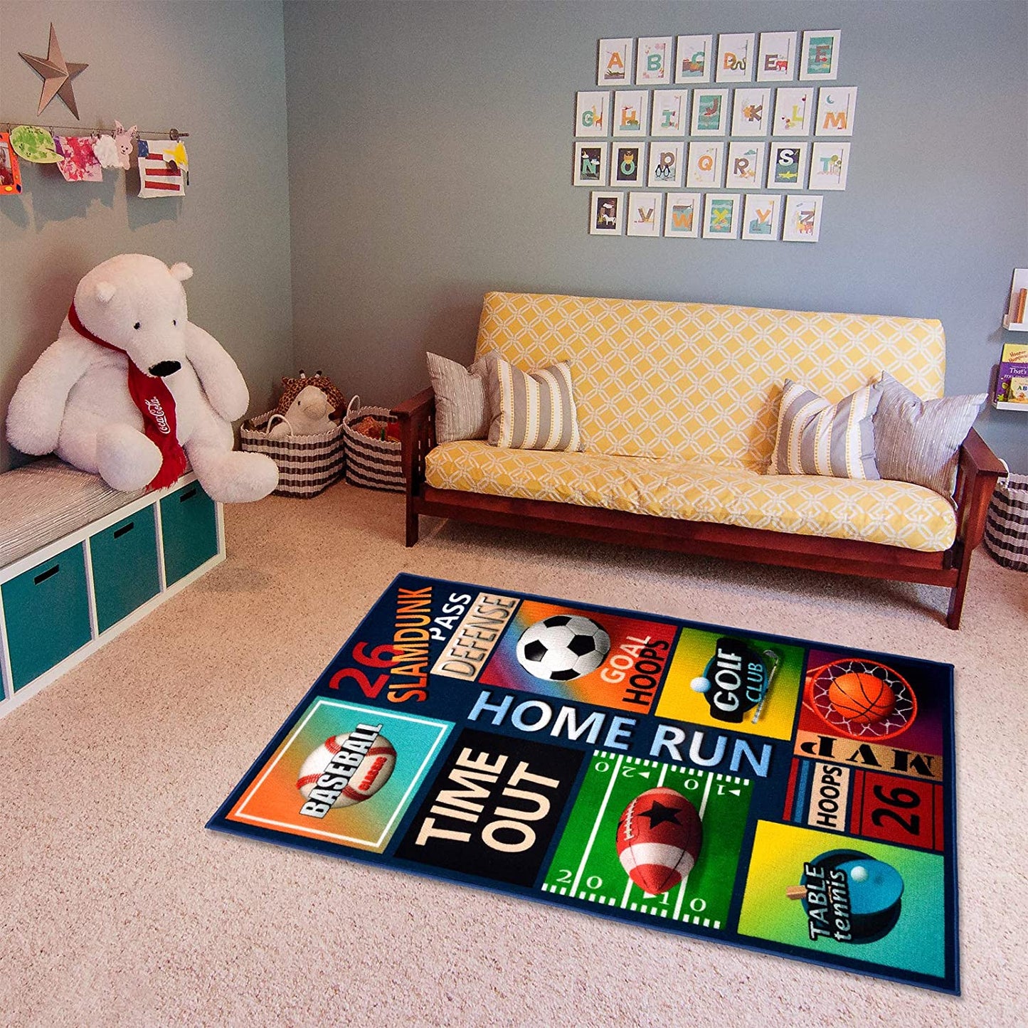 Kapler Kids Rug Play Mat Children Rug Non-Slip Rug for Child