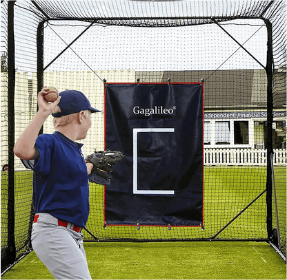 Kapler Backstop,Pitching Backstop,Fastpitch Baseball Backstop,Backstop with Strike Zone,Pitching Backdrop,Rubber Vinyl Backstop,Vinyl Batting Cage Backdrop