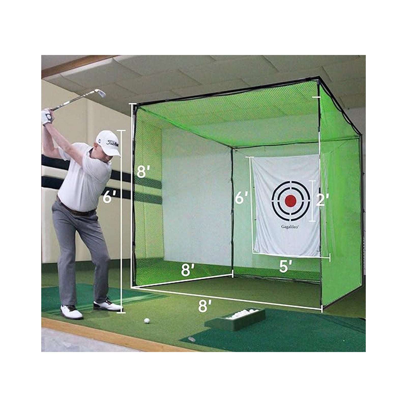 Kapler Outdoor Practice Golf Cage 8x8x8ft