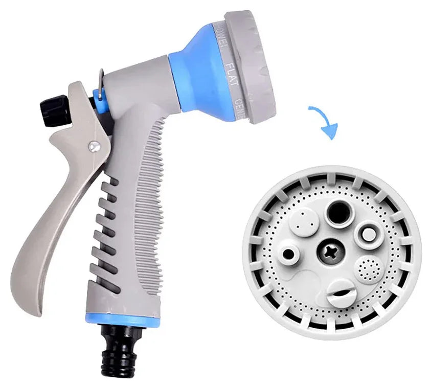 Small Garden Hose Reel, Retractable 50Ft Water Hose Reel With 7 Water Sprayer Modes, Wall Mount Kink Free and Convenient Storage (Mini, Blue) - Kapler Sports