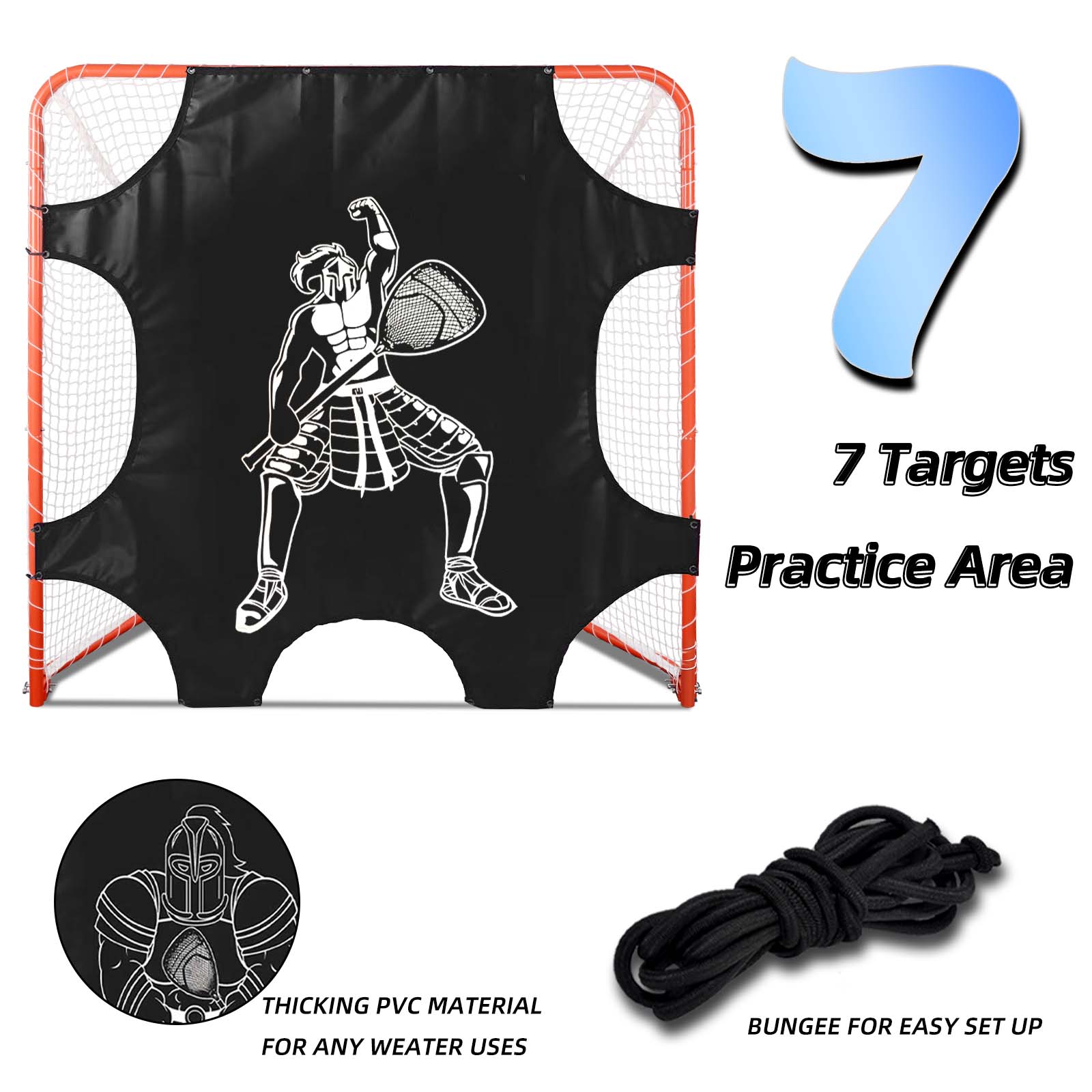 Kapler 6x6FT Lacrosse Goal Targets - Corner Shooting Practice Nets for Standard Size Goals - Precision Training Aid