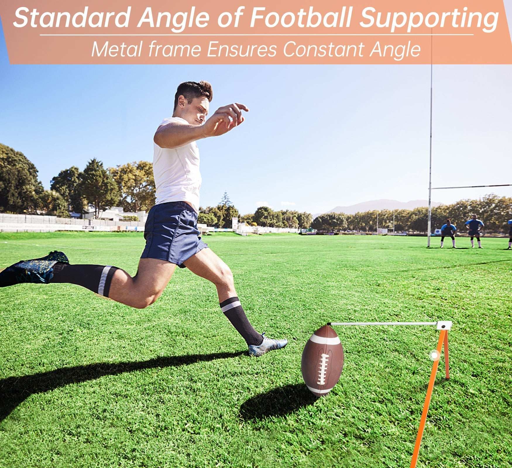 Kapler Metal Football Kicking Tee - Adjustable Field Goal Kicking Stand for All Football Sizes, Portable Practice Training Aid