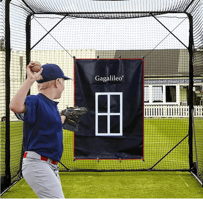 Kapler Backstop,Pitching Backstop,Fastpitch Baseball Backstop,Backstop with Strike Zone,Pitching Backdrop,Rubber Vinyl Backstop,Vinyl Batting Cage Backdrop