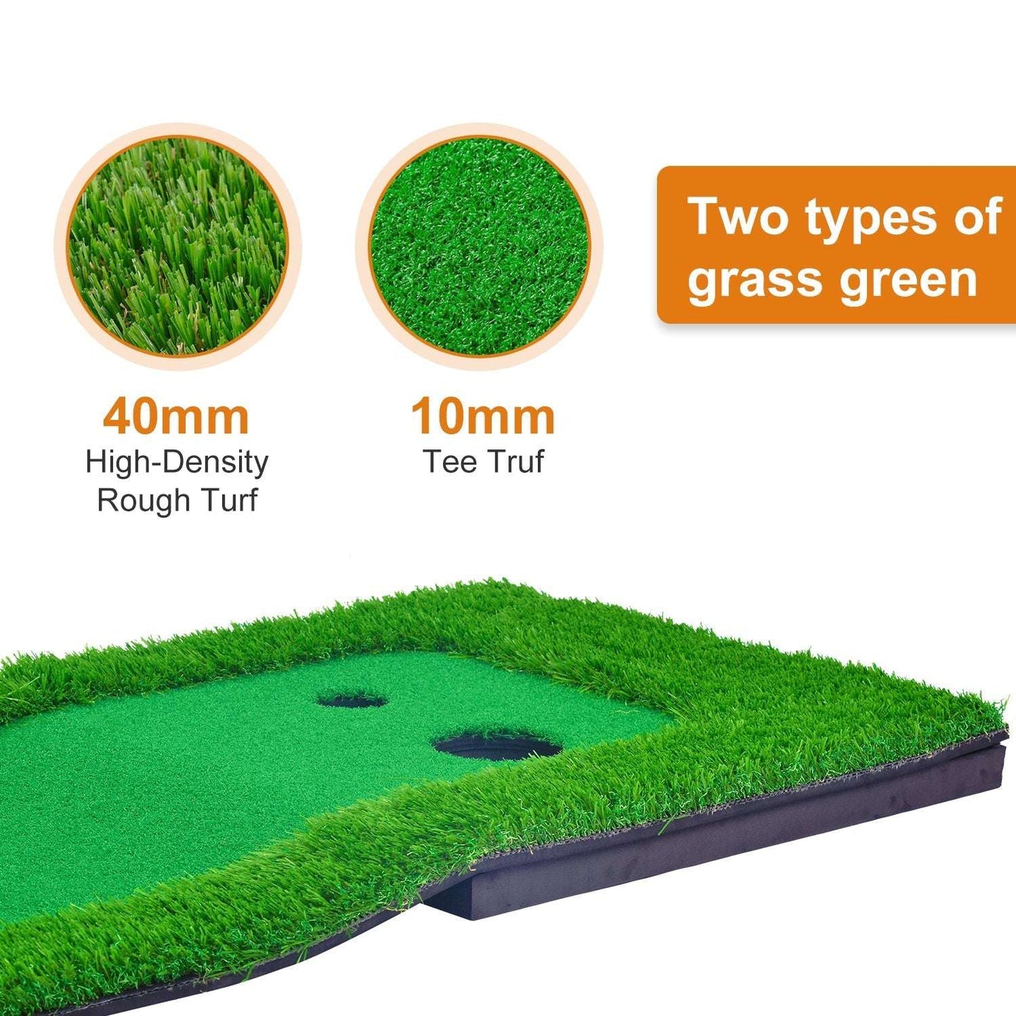 Kapler Golf Hitting Mats Golf Putting Training 10X1.6ft