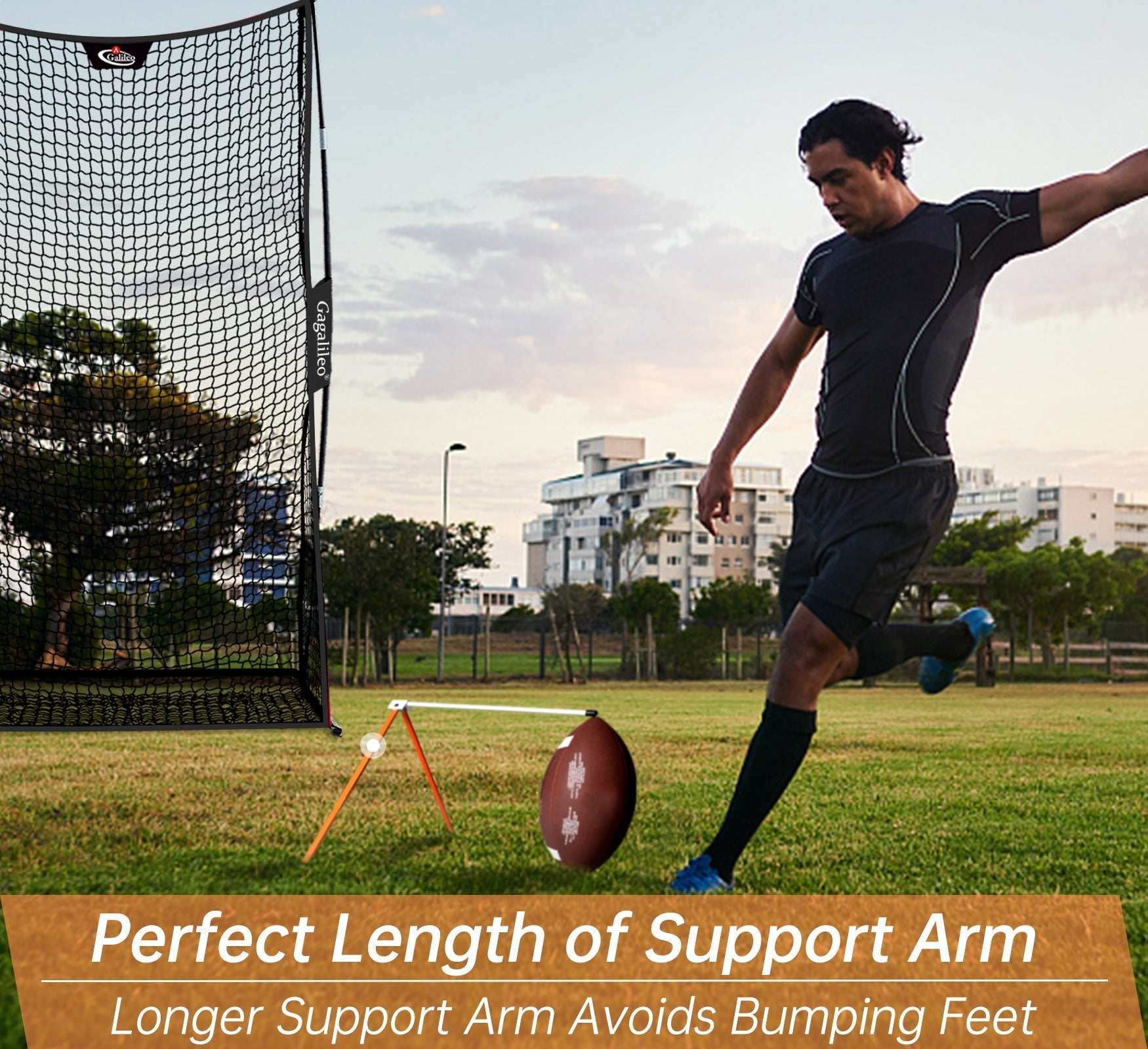 Kapler Metal Football Kicking Tee - Adjustable Field Goal Kicking Stand for All Football Sizes, Portable Practice Training Aid