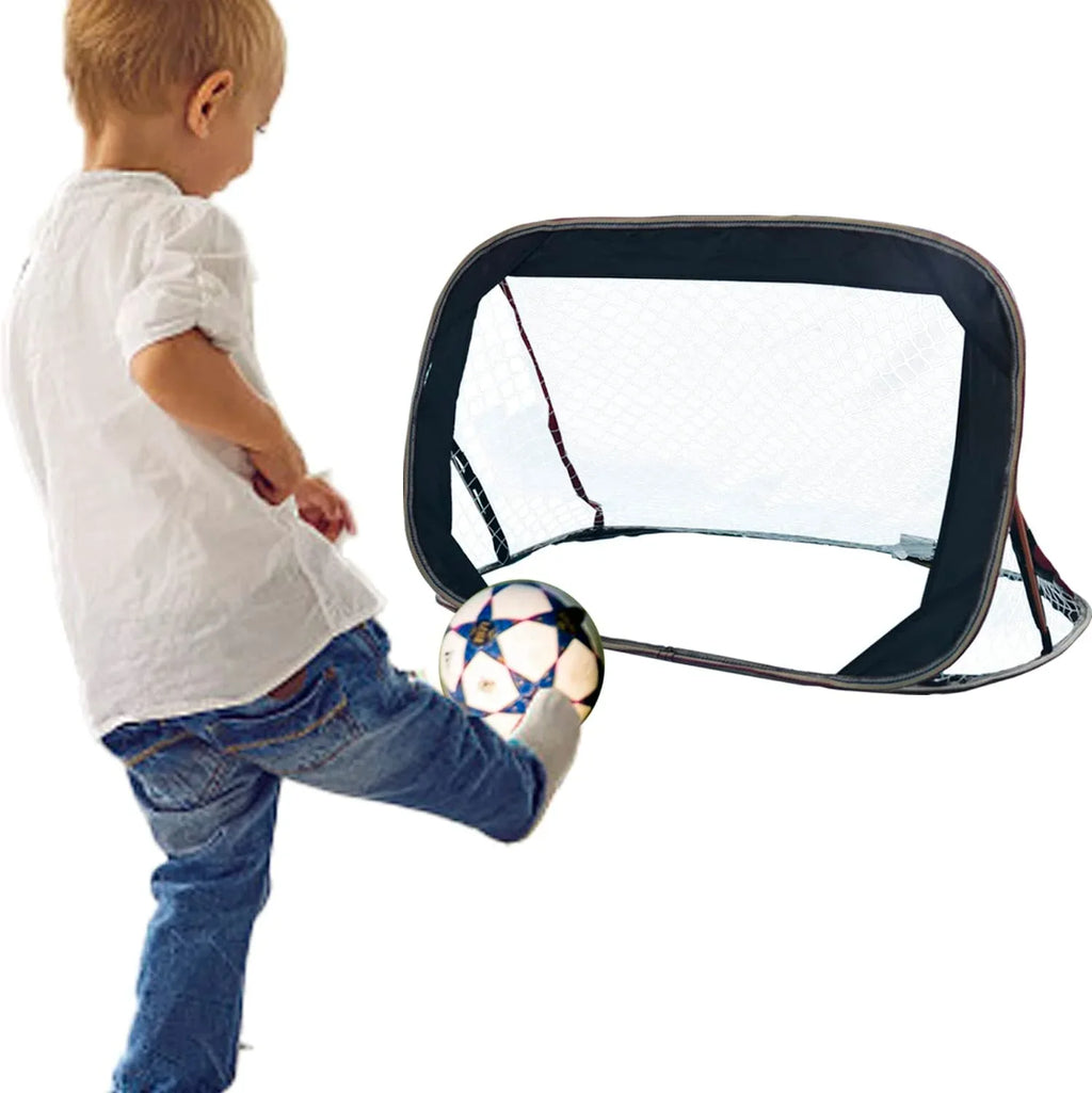Pop-up soccer goals set of 2 or 1 pack for garden children-90-120-175-Robust flat steel frame and fiberglass rod - Easy assembly - Weatherproof 150 D polyester. - Kapler Sports