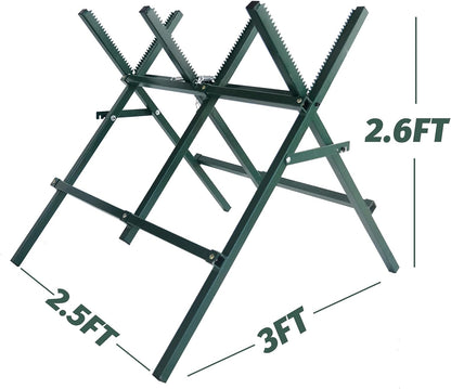 Kapler Adjustable and Foldable Firewood Log Sawhorse