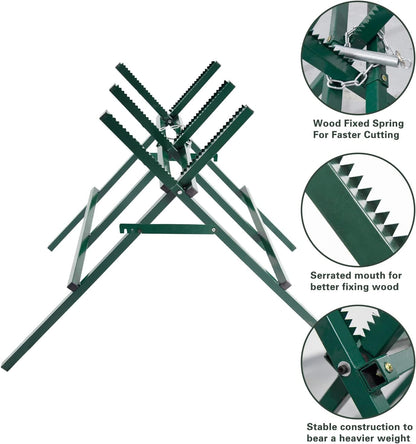 Kapler Height-adjustable and Foldable Firewood Log Sawhorse