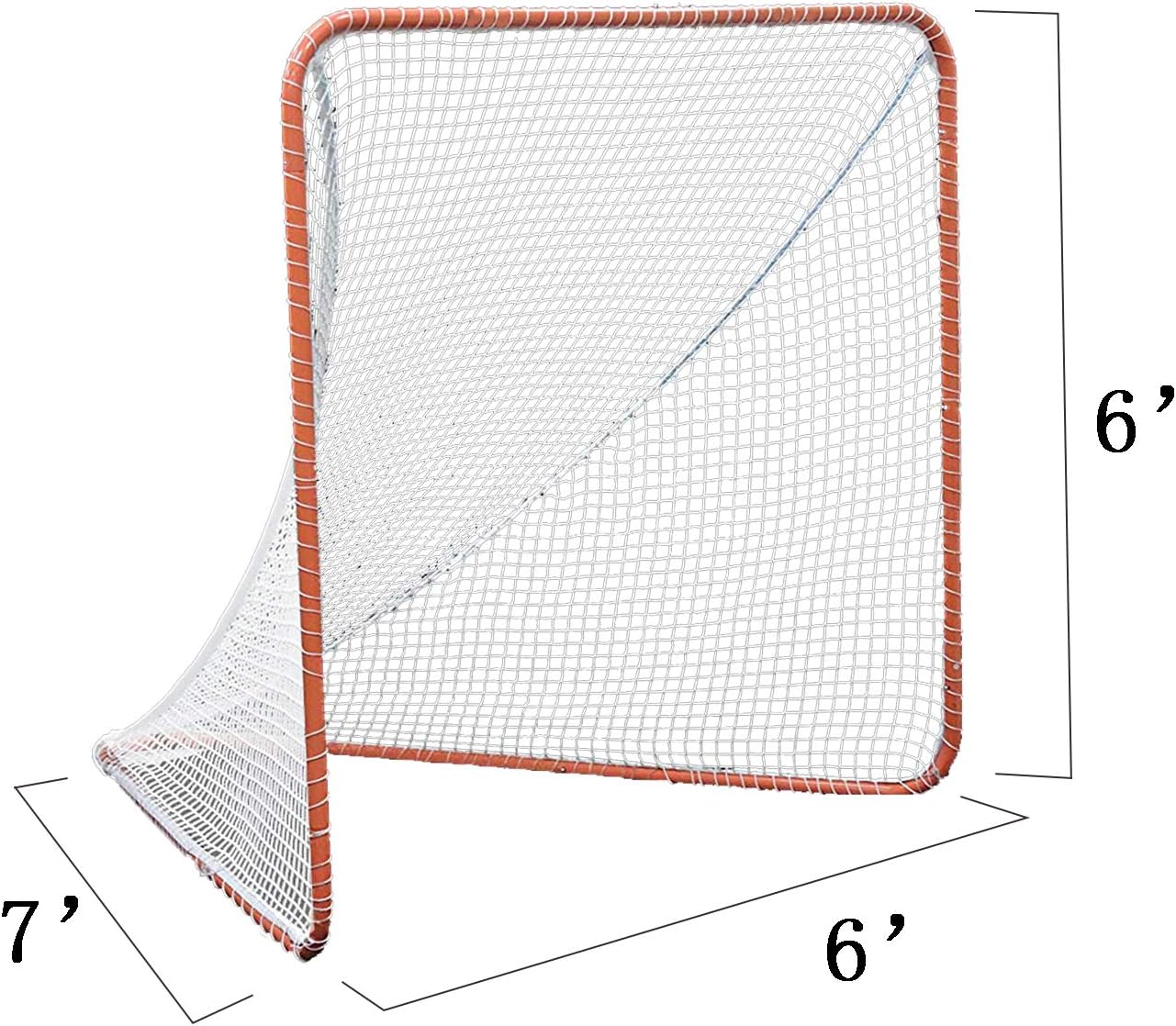 Kapler Regulation 6' x 6' Lacrosse Net with Steel Frame Portable Lacrosse Goal Collegiate Lacrosse Goals