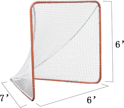 Kapler Regulation 6' x 6' Lacrosse Net with Steel Frame Portable Lacrosse Goal Collegiate Lacrosse Goals
