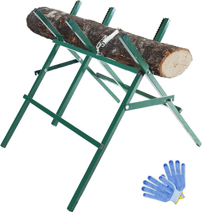 Kapler Height-adjustable and Foldable Firewood Log Sawhorse
