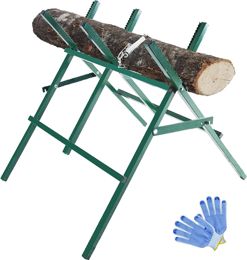 Kapler Height-adjustable and Foldable Firewood Log Sawhorse