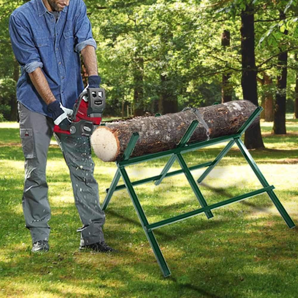Kapler Adjustable and Foldable Firewood Log Sawhorse
