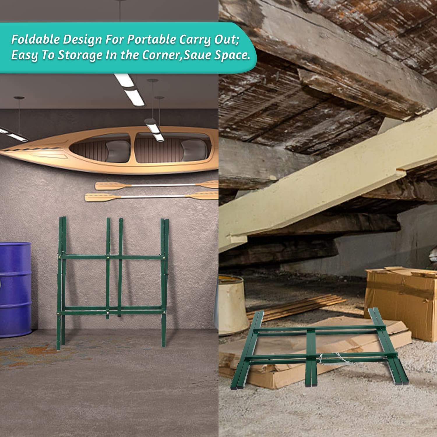 Kapler Height-adjustable and Foldable Firewood Log Sawhorse