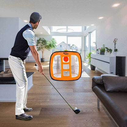Golf Chipping Net Training Aids with Foam Training Balls(12 pack) | 25''X25''X20'' | Orange | Kapler Sports
