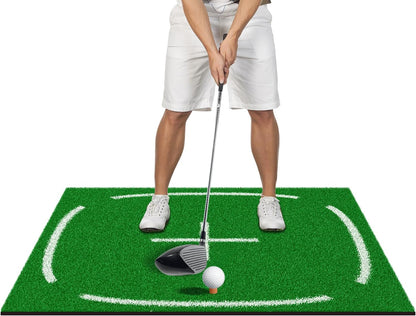 Kapler 5x5ft Premium Golf Hitting Mat - Dual-Alignment Training Mat with Swing Position Guides | Indoor/Outdoor Artificial Turf for Driving Range Practice | Ideal Golf Gift for Men & Golfers