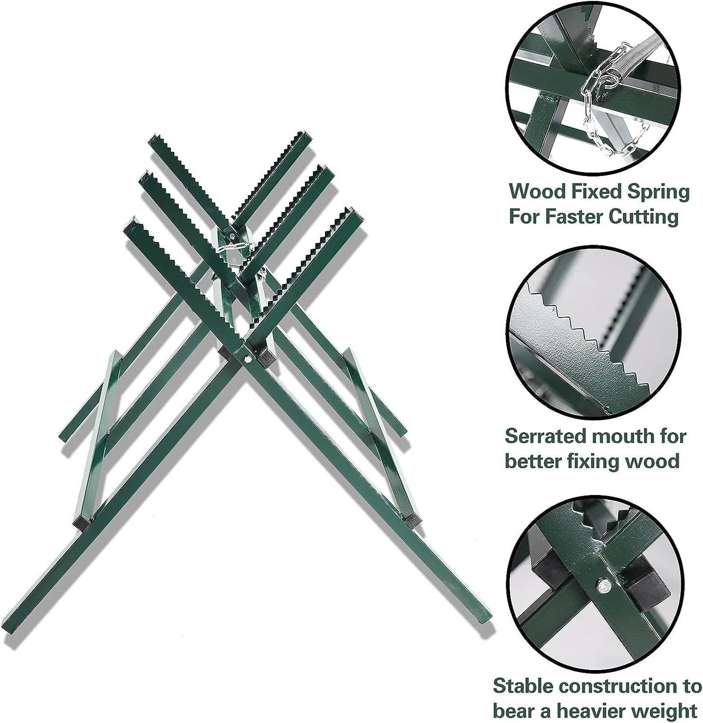 Kapler Adjustable and Foldable Firewood Log Sawhorse