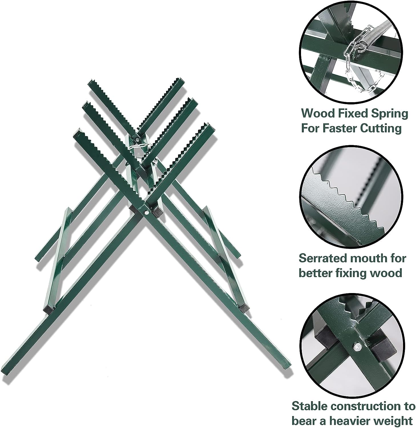 Kapler Adjustable and Foldable Firewood Log Sawhorse