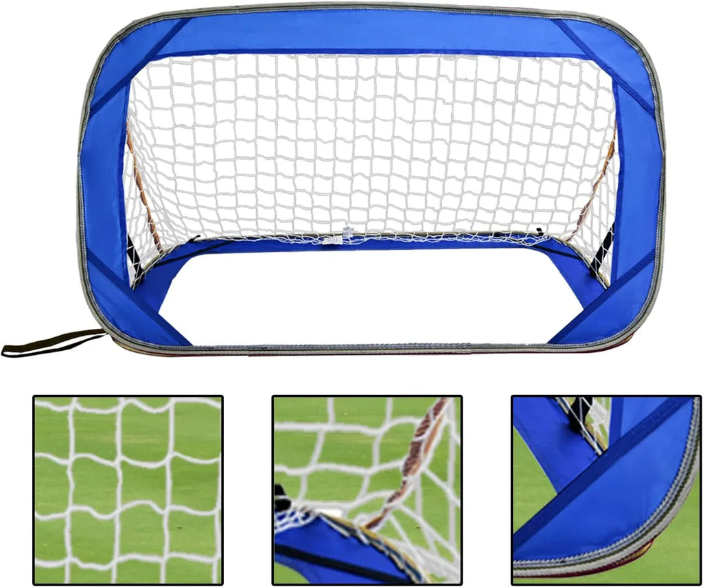 Pop-up soccer goals set of 2 or 1 pack for garden children-90-120-175-Robust flat steel frame and fiberglass rod - Easy assembly - Weatherproof 150 D polyester. - Kapler Sports