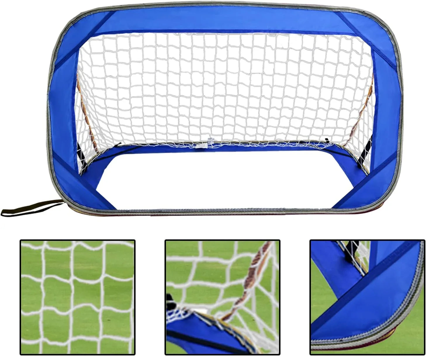 Pop-up soccer goals set of 2 or 1 pack for garden children-90-120-175-Robust flat steel frame and fiberglass rod - Easy assembly - Weatherproof 150 D polyester. - Kapler Sports