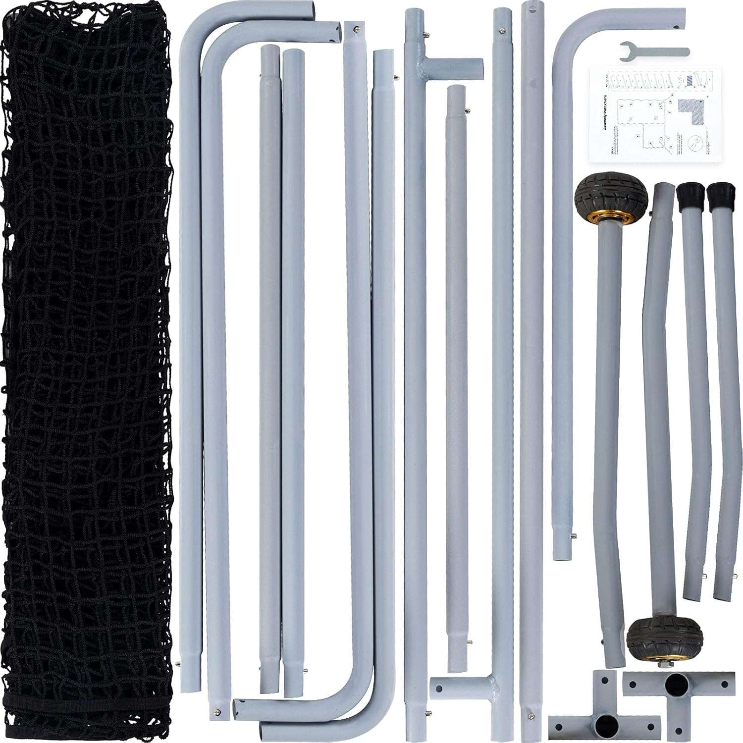 Kapler L Screen Baseball Pitching Protective Screen with Wheels 7x7Ft(Black)