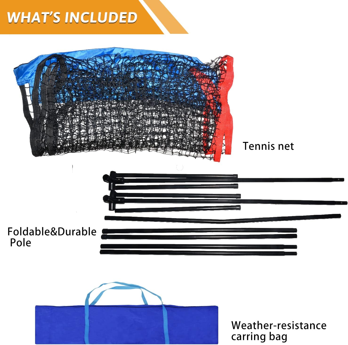 Kapler Portable Tennis /Badminton/Pickleball Net