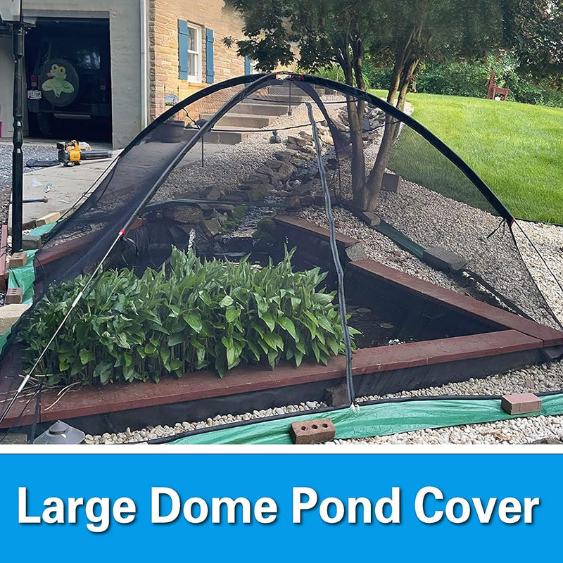 Pond Cover Garden Dome Net for Outdoor Ponds Winter 15X17FT Pond Cover Netting for Koi,Pool,with Zipper and Stakes Nylon Mesh Protect Gardens Ponds from Animals Leaves