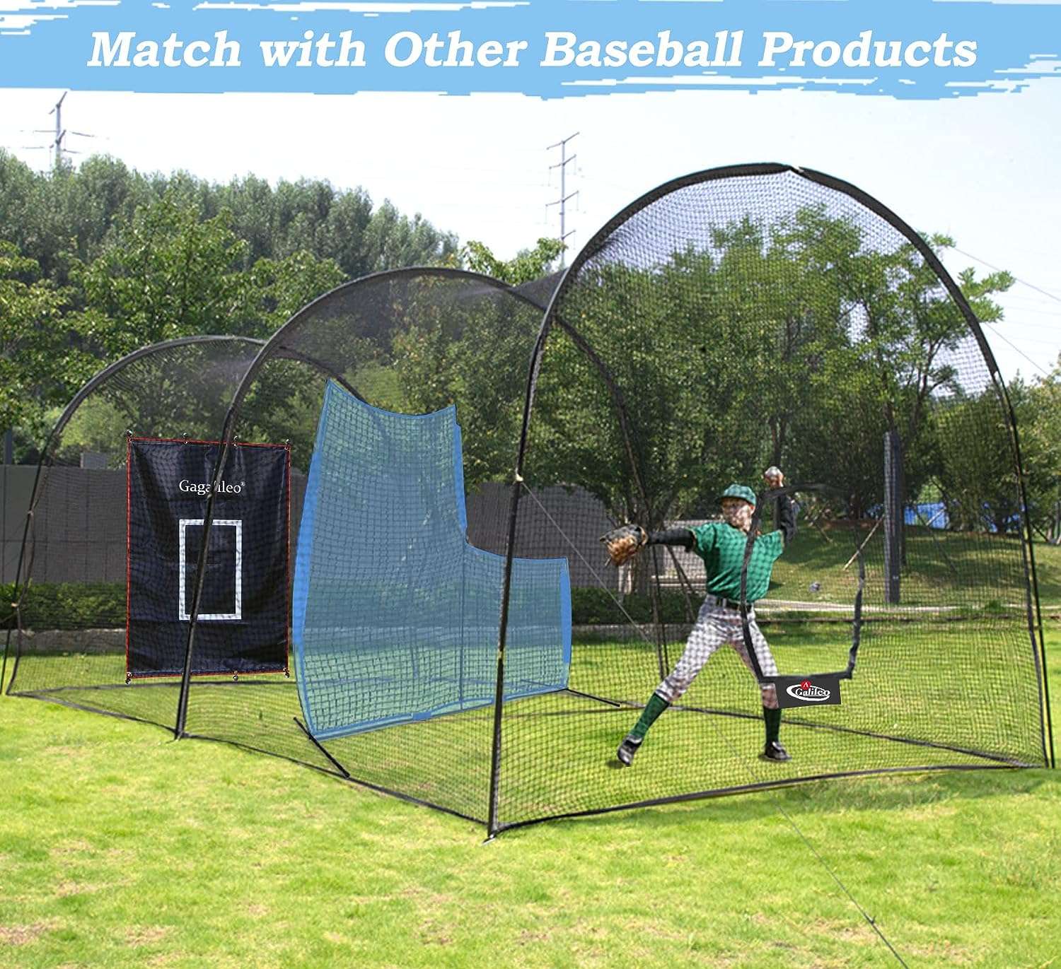 Kapler L-Shaped Softball relacement Pitching Screen 7X7ft
