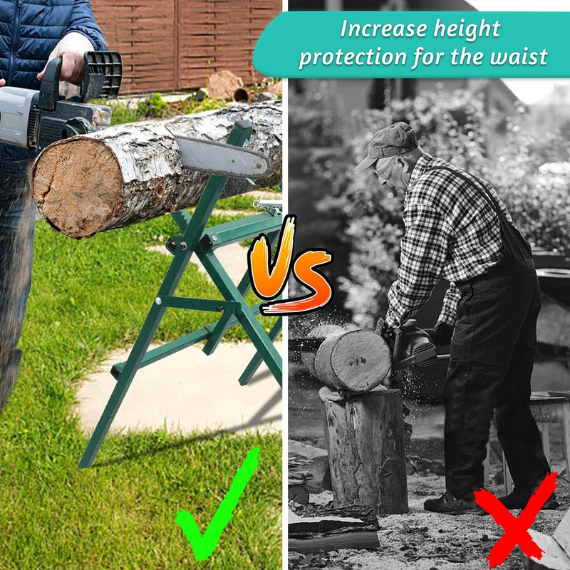 Kapler Height-adjustable and Foldable Firewood Log Sawhorse