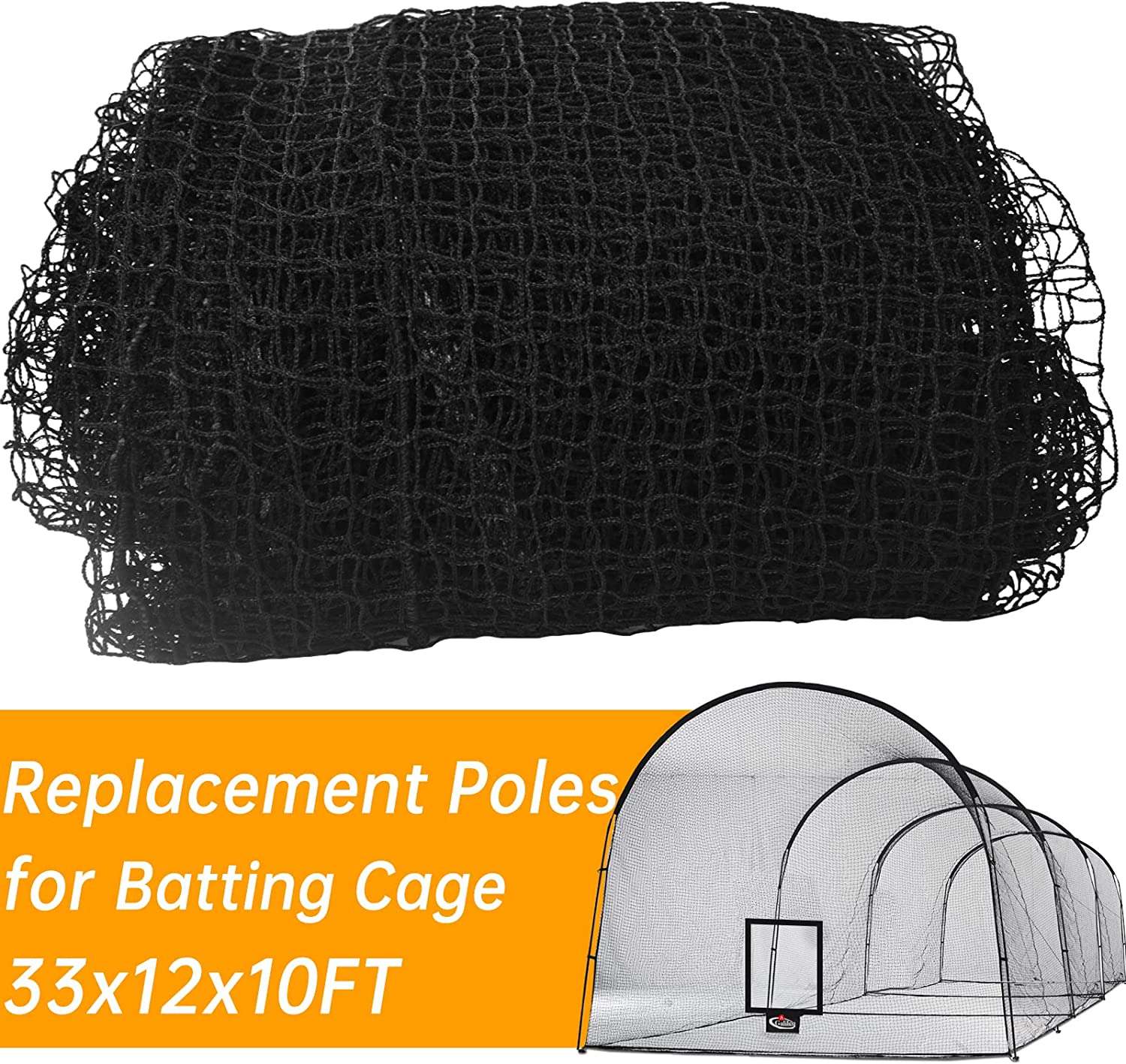 Kapler Batting Cage Replacement Net 33x12x10ft